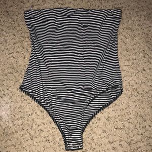 stripped tube top body suit